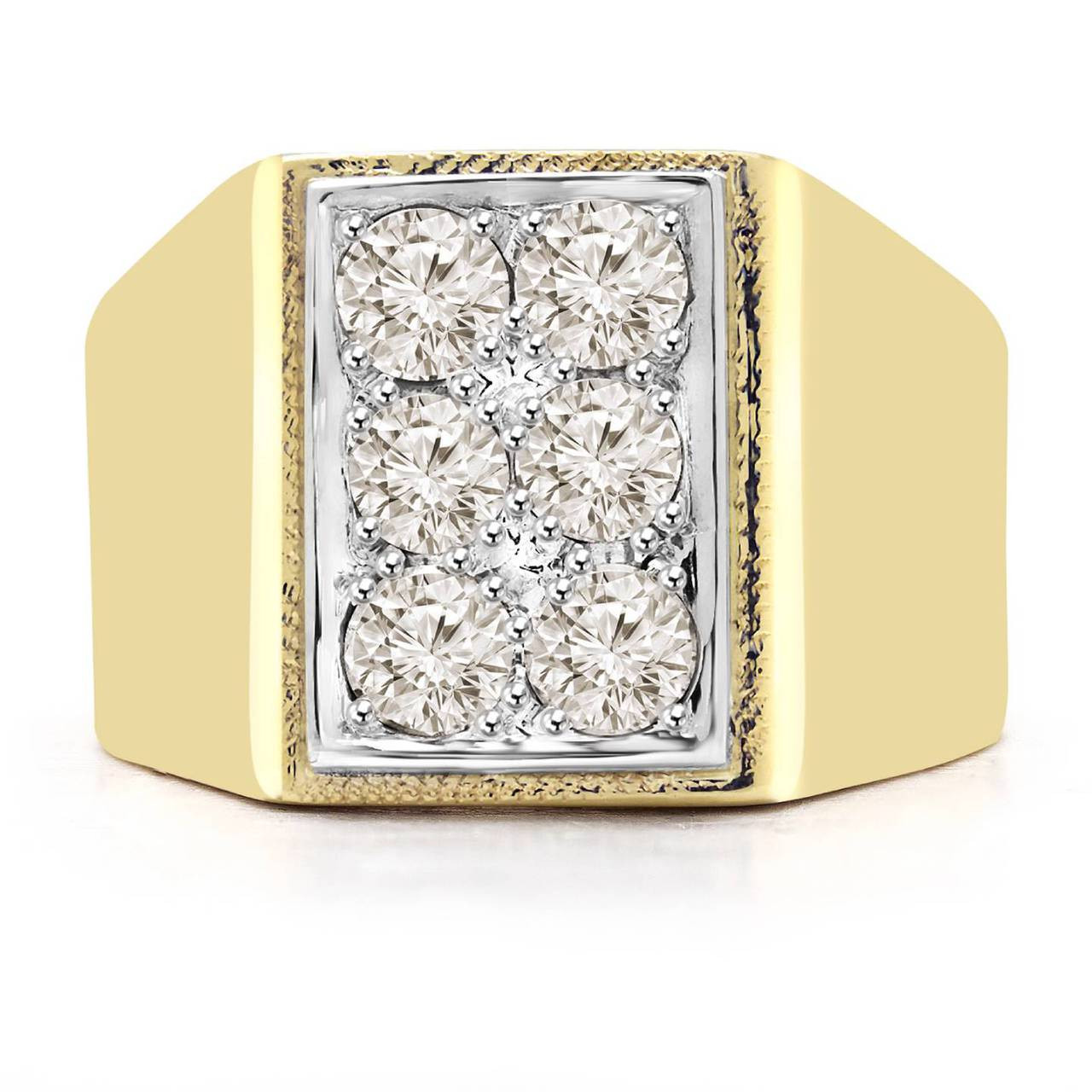 Men's Hammer Effect Wedding Ring in Cobalt Yellow Gold 10K 7mm Size 10 |  MADANI Rings